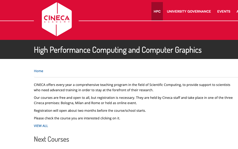 CINECA HPC, PHYTON, VISUALIZATION COURSES FOR 2022 ARE NOW AVAILABLE