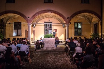 Courtyard of the Pozzo in Palazzo Poggi (Bologna): Zambè cultural event on June 2016