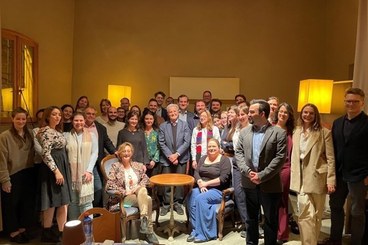In Bertinoro with guest of honour Romano Prodi, Dr Hartmut Mayer (programme manager), Prof. Sonia Lucarelli (main contact at UniBo), Dr Tracey Sowerby (programme director) and the 36 Scholars.